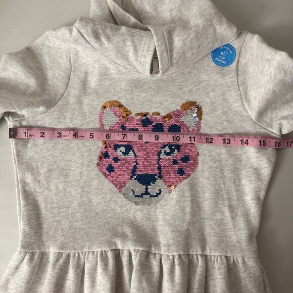 Carter’s Kids Fleece Dress Hoodie Sequin Fox? Cat? Girls Size 12 NWT - Picture 12 of 15